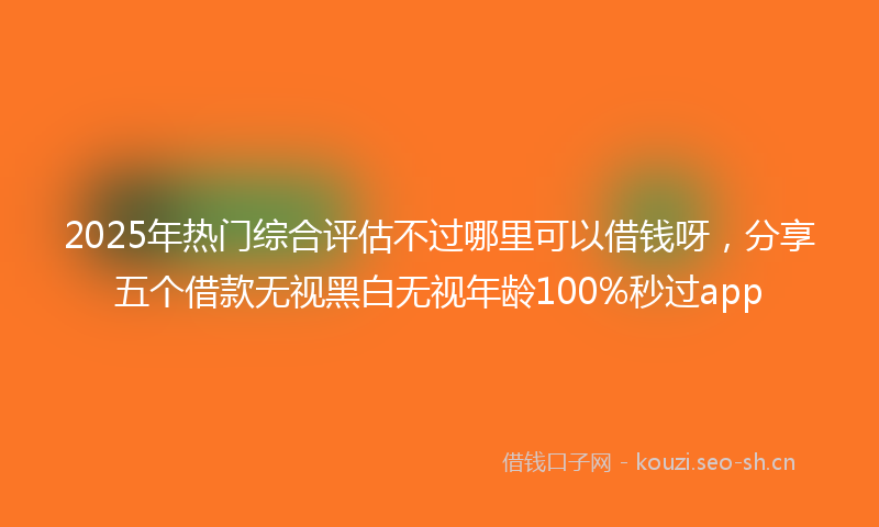 2025年热门综合评估不过哪里可以借钱呀，分享五个借款无视黑白无视年龄100%秒过app