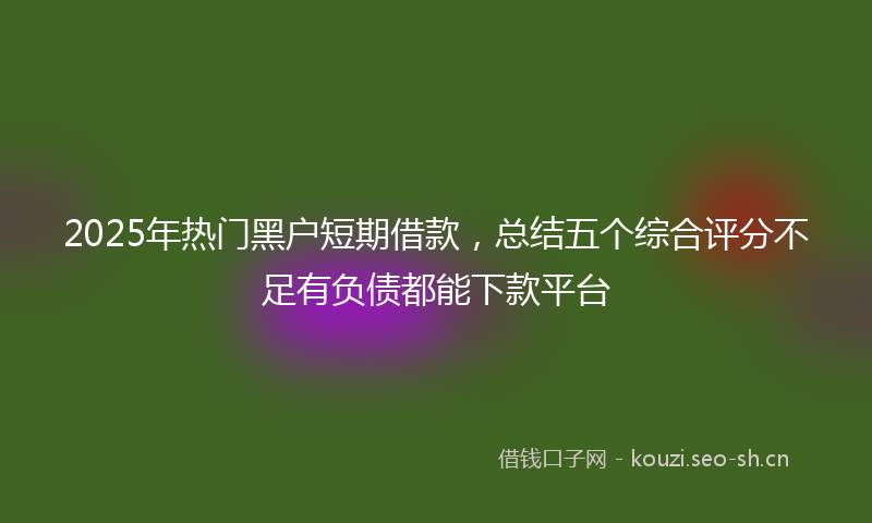 2025年热门黑户短期借款，总结五个综合评分不足有负债都能下款平台