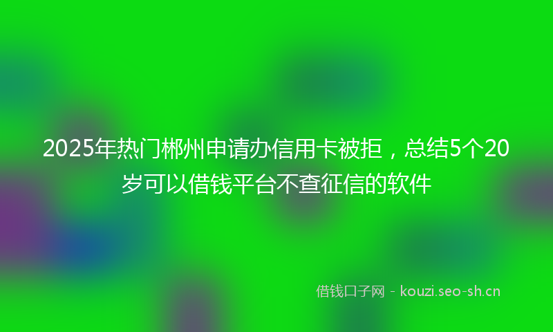 2025年热门郴州申请办信用卡被拒，总结5个20岁可以借钱平台不查征信的软件