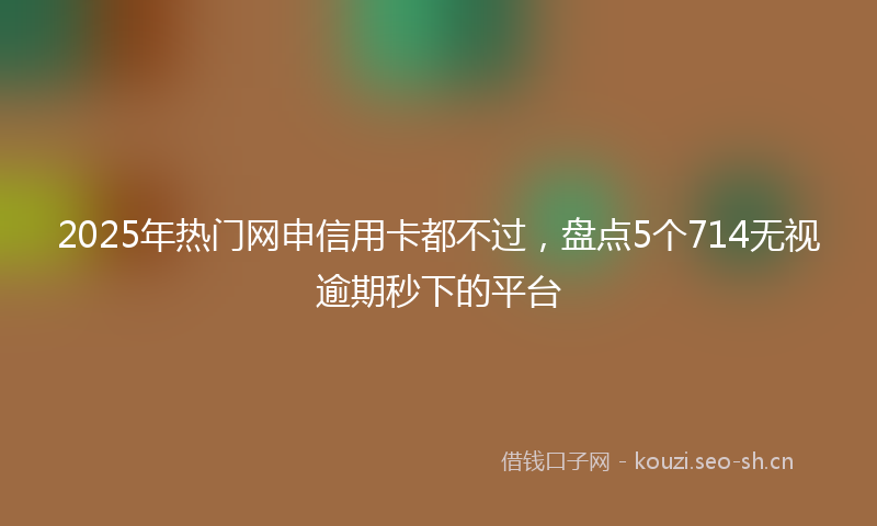 2025年热门网申信用卡都不过，盘点5个714无视逾期秒下的平台
