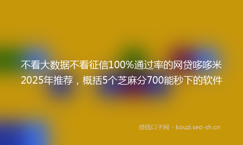 不看大数据不看征信100%通过率的网贷哆哆米2025年推荐，概括5个芝麻分700能秒下的软件