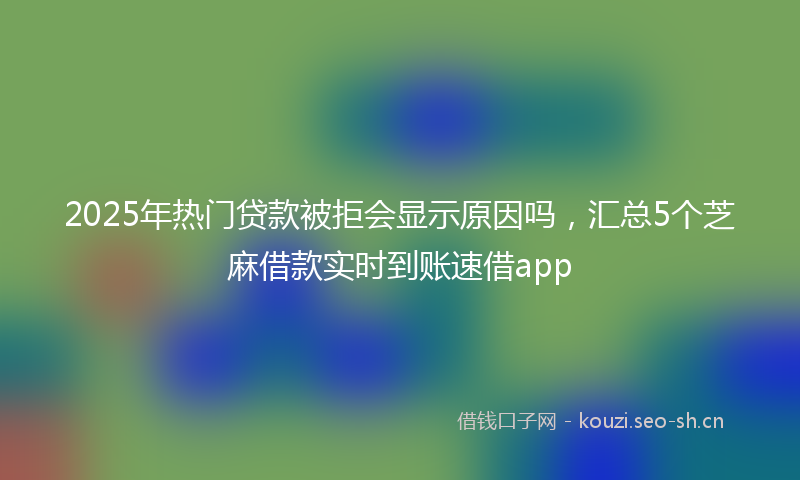 2025年热门贷款被拒会显示原因吗，汇总5个芝麻借款实时到账速借app
