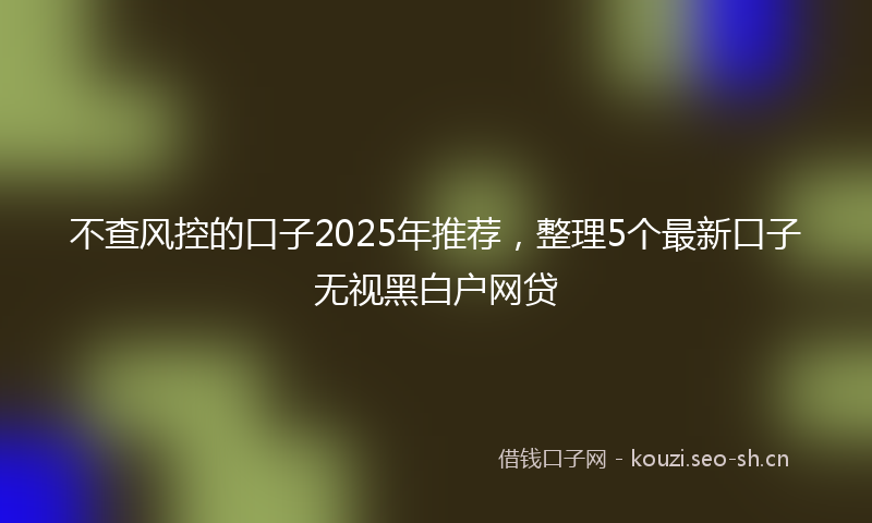 不查风控的口子2025年推荐，整理5个最新口子无视黑白户网贷