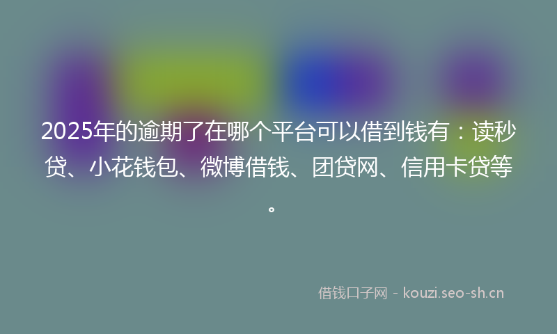 2025年的逾期了在哪个平台可以借到钱有：读秒贷、小花钱包、微博借钱、团贷网、信用卡贷等。