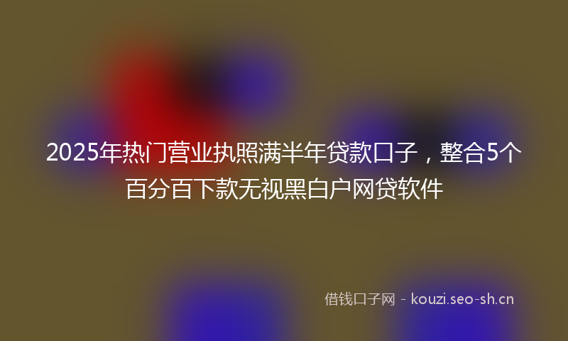 2025年热门营业执照满半年贷款口子，整合5个百分百下款无视黑白户网贷软件