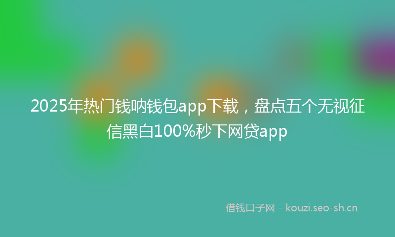 2025年热门钱呐钱包app下载，盘点五个无视征信黑白100%秒下网贷app