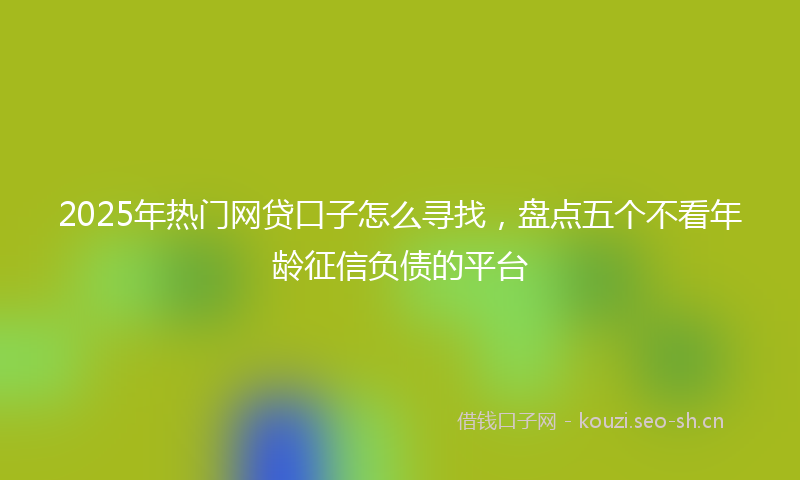 2025年热门网贷口子怎么寻找，盘点五个不看年龄征信负债的平台