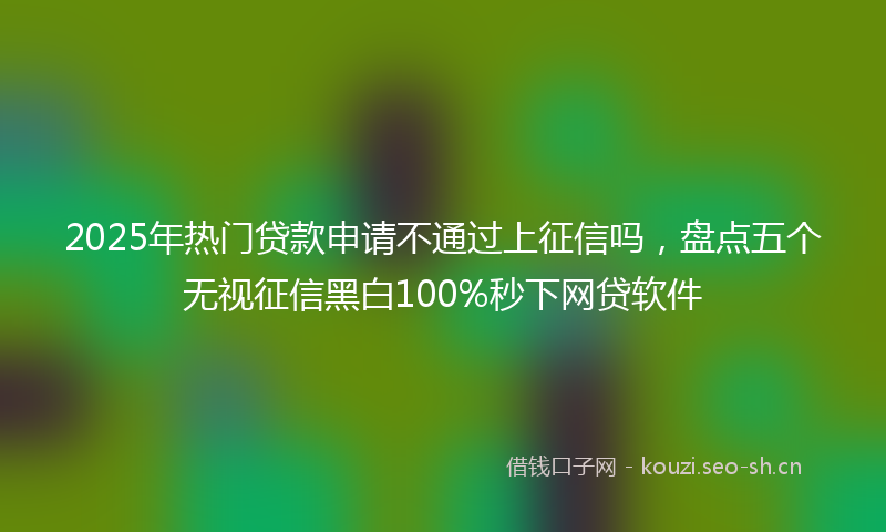 2025年热门贷款申请不通过上征信吗，盘点五个无视征信黑白100%秒下网贷软件