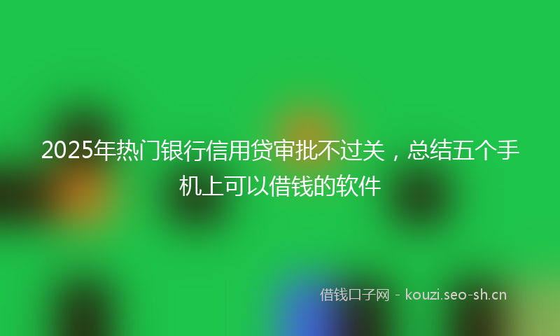 2025年热门银行信用贷审批不过关，总结五个手机上可以借钱的软件