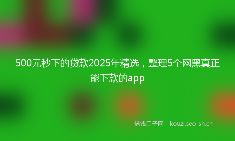 500元秒下的贷款2025年精选，整理5个网黑真正能下款的app
