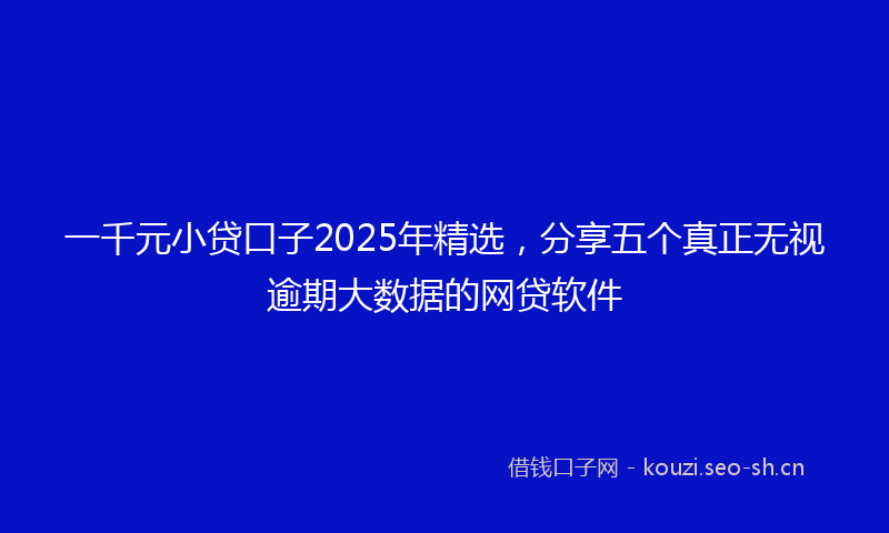 一千元小贷口子2025年精选，分享五个真正无视逾期大数据的网贷软件