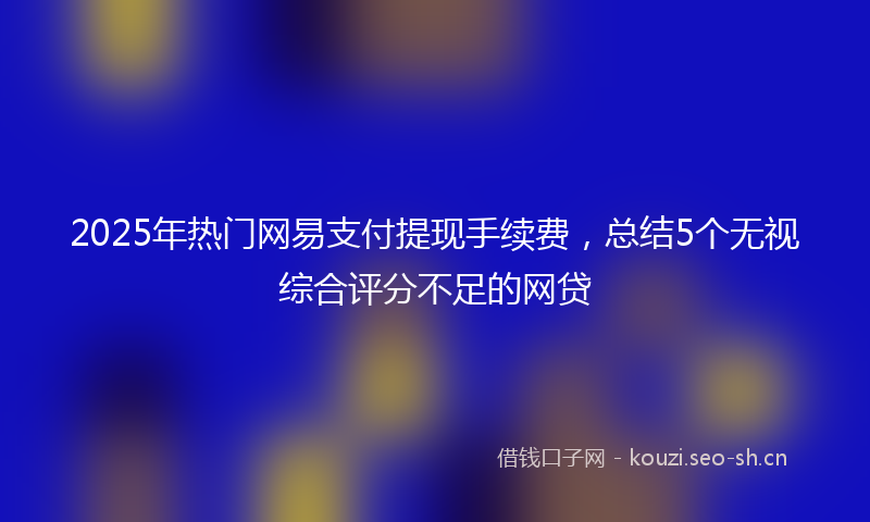 2025年热门网易支付提现手续费，总结5个无视综合评分不足的网贷