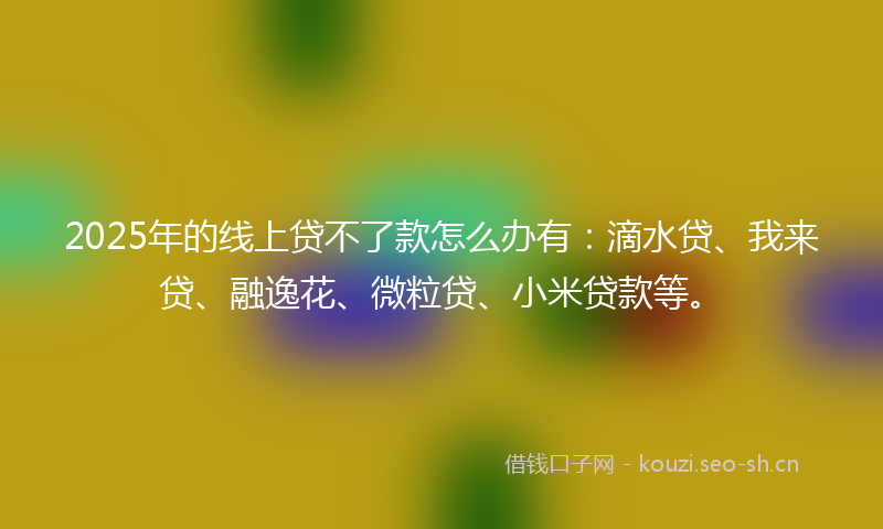 2025年的线上贷不了款怎么办有：滴水贷、我来贷、融逸花、微粒贷、小米贷款等。