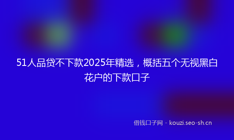 51人品贷不下款2025年精选，概括五个无视黑白花户的下款口子