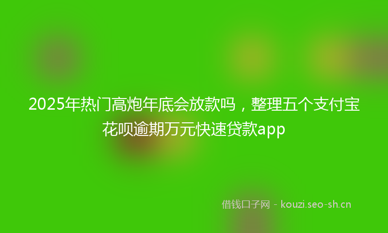 2025年热门高炮年底会放款吗，整理五个支付宝花呗逾期万元快速贷款app