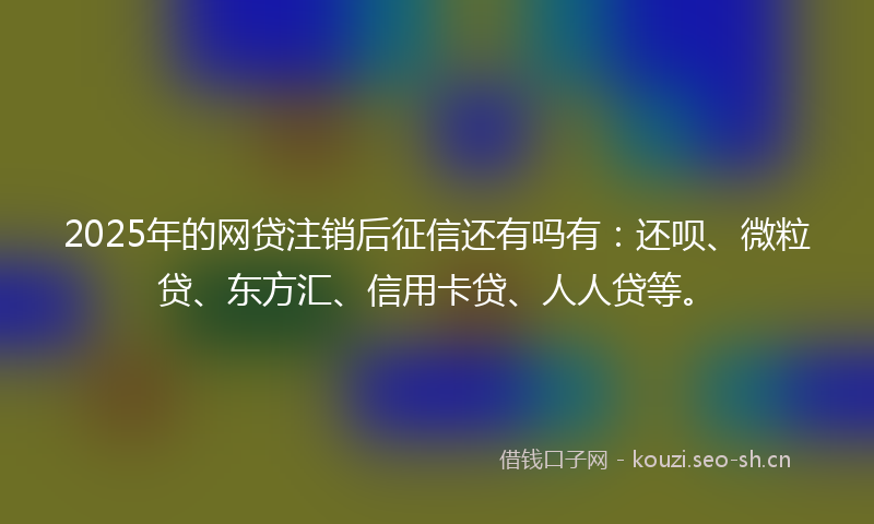 2025年的网贷注销后征信还有吗有：还呗、微粒贷、东方汇、信用卡贷、人人贷等。