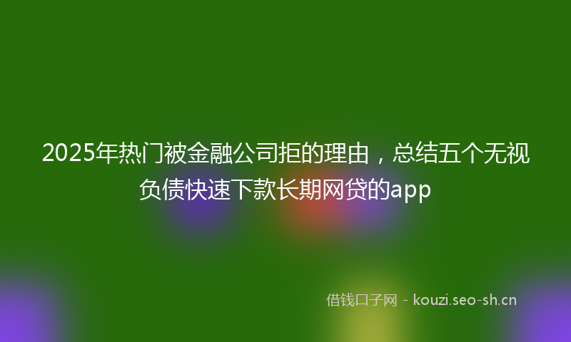 2025年热门被金融公司拒的理由，总结五个无视负债快速下款长期网贷的app