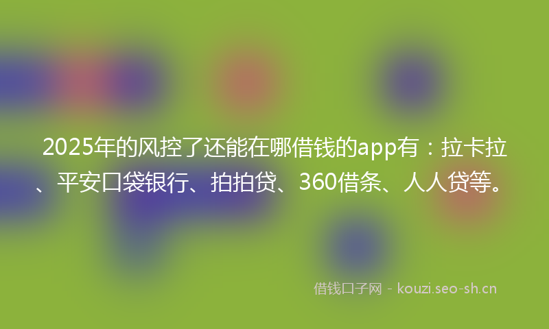 2025年的风控了还能在哪借钱的app有：拉卡拉、平安口袋银行、拍拍贷、360借条、人人贷等。