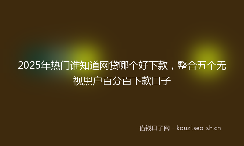 2025年热门谁知道网贷哪个好下款，整合五个无视黑户百分百下款口子
