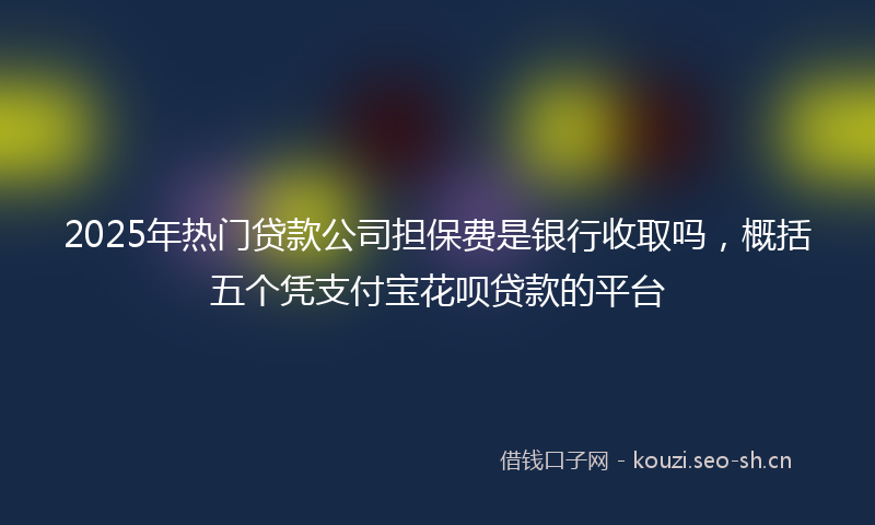 2025年热门贷款公司担保费是银行收取吗，概括五个凭支付宝花呗贷款的平台
