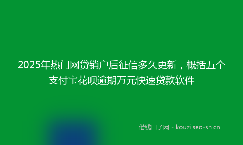 2025年热门网贷销户后征信多久更新，概括五个支付宝花呗逾期万元快速贷款软件