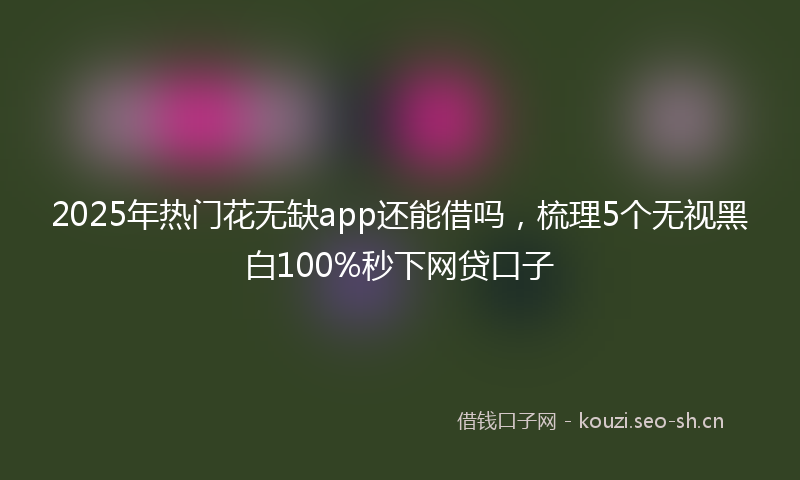 2025年热门花无缺app还能借吗，梳理5个无视黑白100%秒下网贷口子