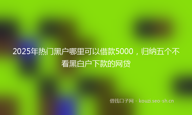 2025年热门黑户哪里可以借款5000，归纳五个不看黑白户下款的网贷