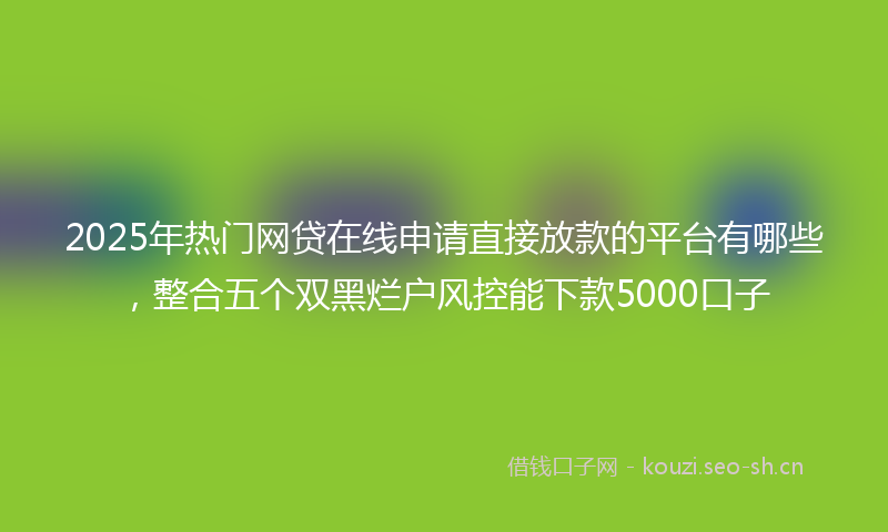 2025年热门网贷在线申请直接放款的平台有哪些，整合五个双黑烂户风控能下款5000口子