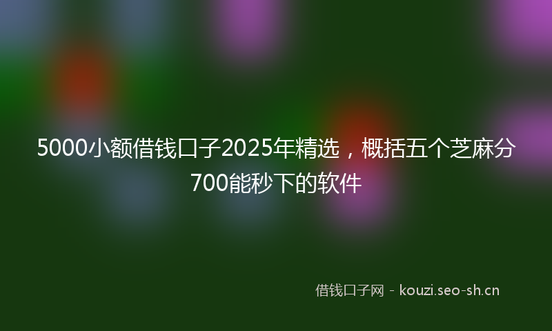 5000小额借钱口子2025年精选，概括五个芝麻分700能秒下的软件