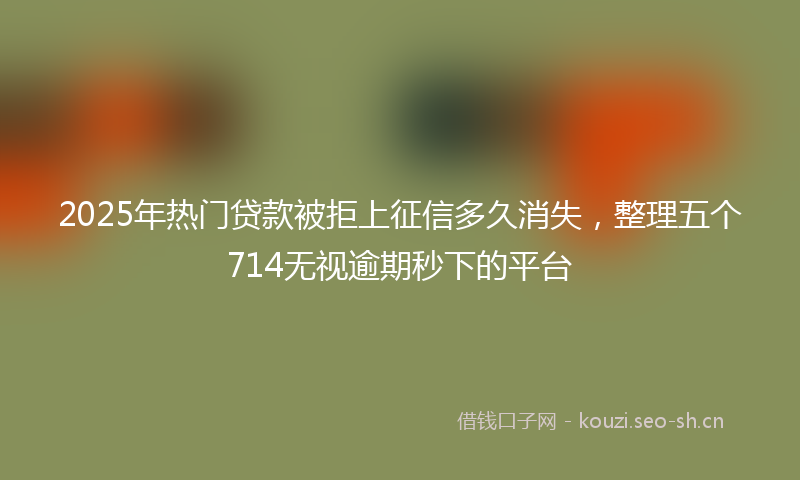 2025年热门贷款被拒上征信多久消失，整理五个714无视逾期秒下的平台