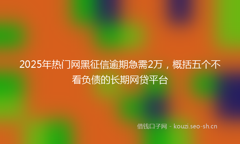 2025年热门网黑征信逾期急需2万，概括五个不看负债的长期网贷平台