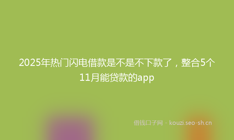 2025年热门闪电借款是不是不下款了，整合5个11月能贷款的app