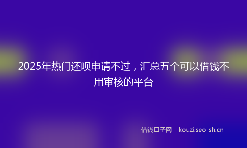 2025年热门还呗申请不过，汇总五个可以借钱不用审核的平台