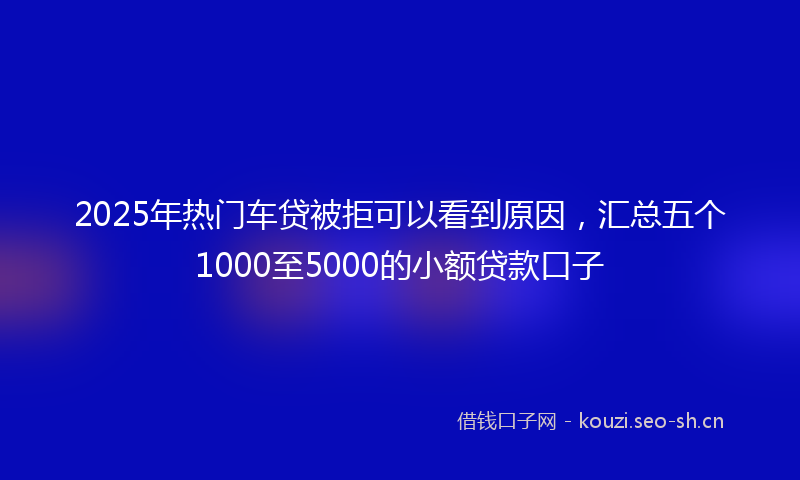 2025年热门车贷被拒可以看到原因，汇总五个1000至5000的小额贷款口子