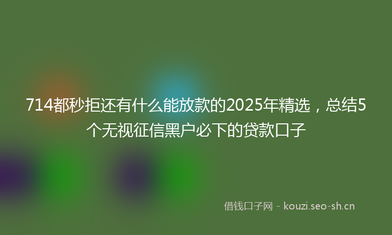 714都秒拒还有什么能放款的2025年精选,总结5个无视征信黑户必下的贷款口子