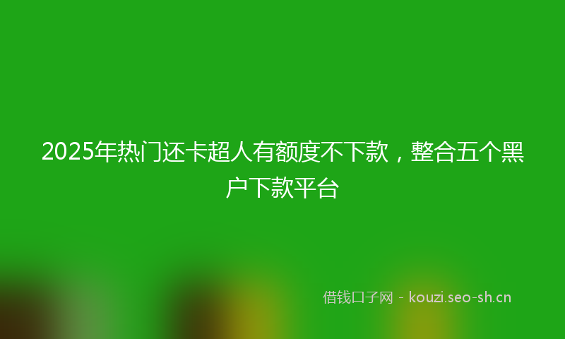 2025年热门还卡超人有额度不下款，整合五个黑户下款平台