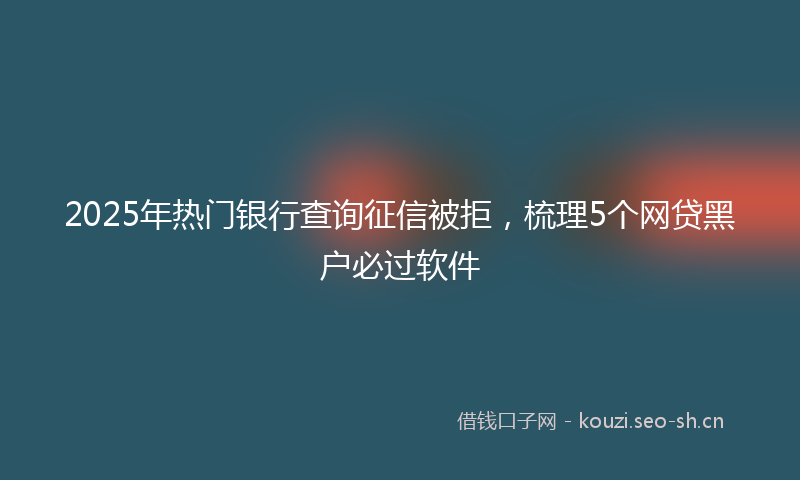 2025年热门银行查询征信被拒，梳理5个网贷黑户必过软件