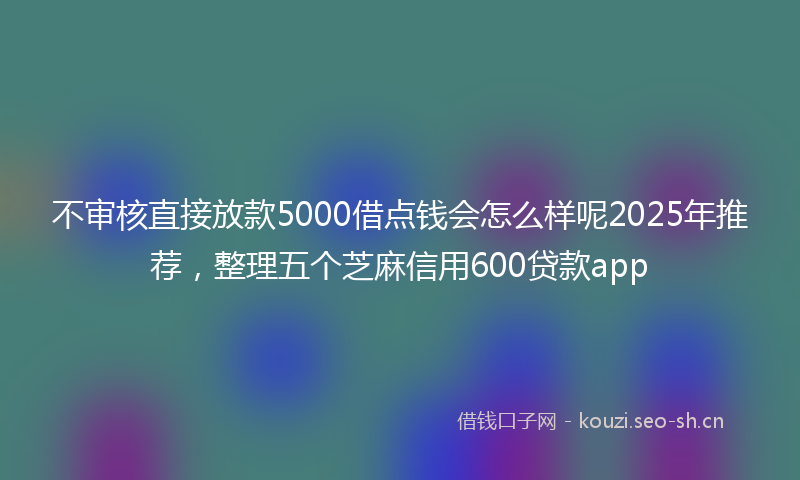 不审核直接放款5000借点钱会怎么样呢2025年推荐，整理五个芝麻信用600贷款app