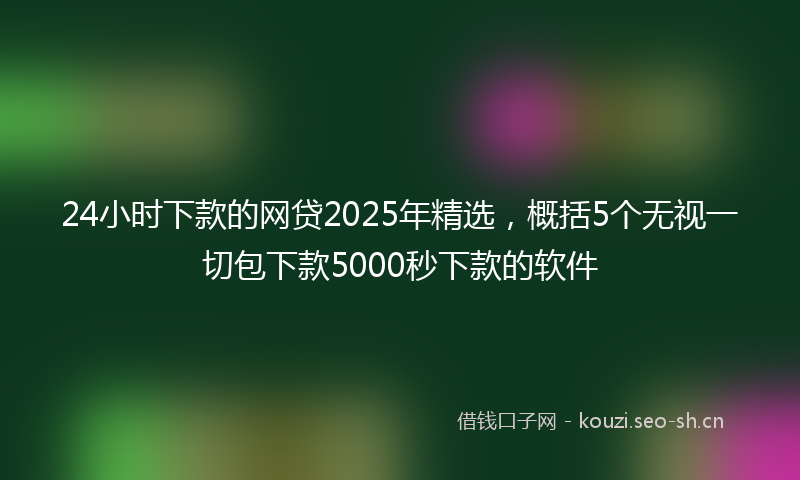 24小时下款的网贷2025年精选，概括5个无视一切包下款5000秒下款的软件