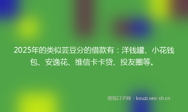 2025年的类似芸豆分的借款有：洋钱罐、小花钱包、安逸花、维信卡卡贷、投友圈等。
