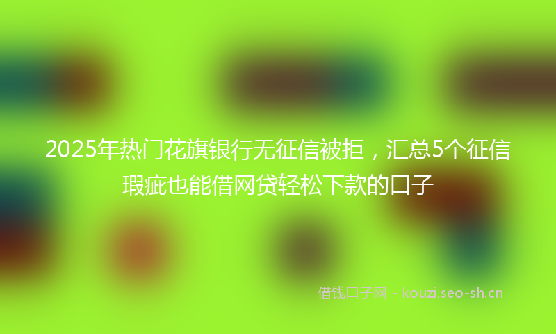 2025年热门花旗银行无征信被拒，汇总5个征信瑕疵也能借网贷轻松下款的口子