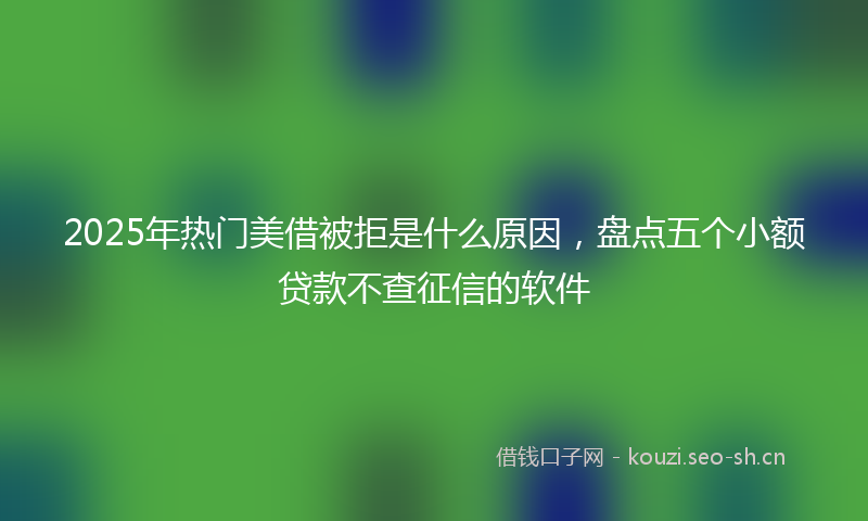 2025年热门美借被拒是什么原因，盘点五个小额贷款不查征信的软件
