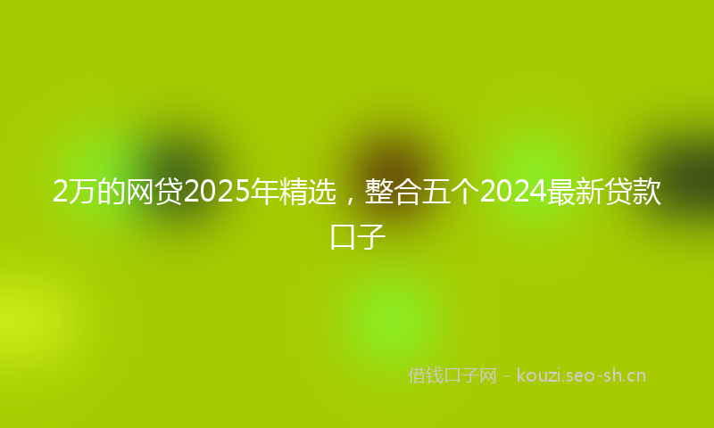 2万的网贷2025年精选,整合五个2024最新贷款口子