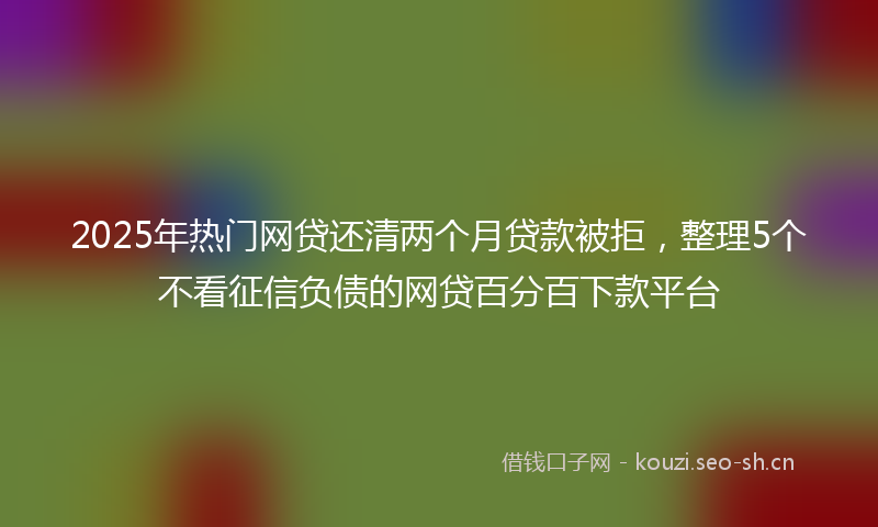 2025年热门网贷还清两个月贷款被拒，整理5个不看征信负债的网贷百分百下款平台