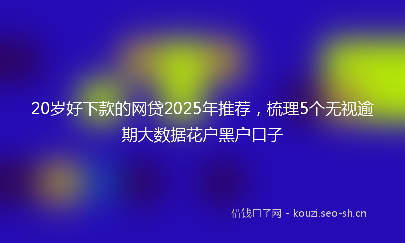 20岁好下款的网贷2025年推荐,梳理5个无视逾期大数据花户黑户口子