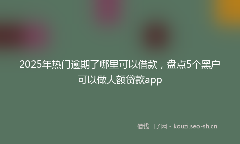 2025年热门逾期了哪里可以借款，盘点5个黑户可以做大额贷款app