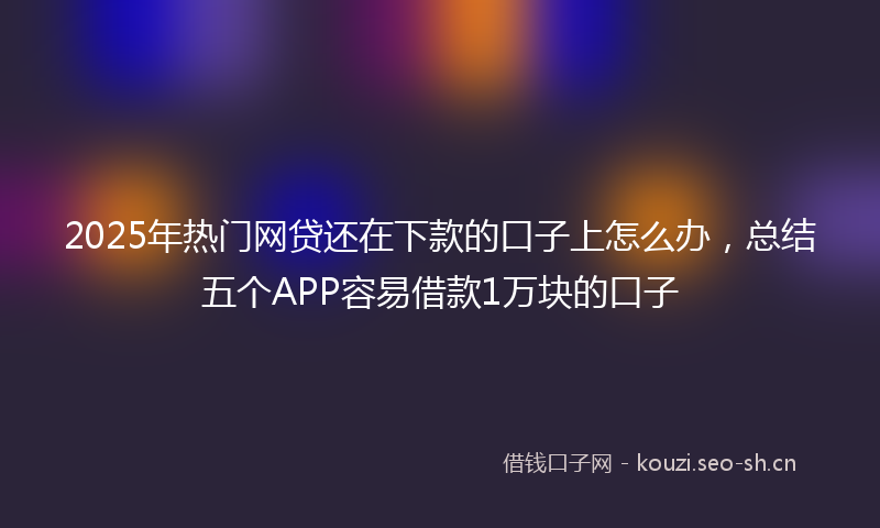 2025年热门网贷还在下款的口子上怎么办，总结五个APP容易借款1万块的口子