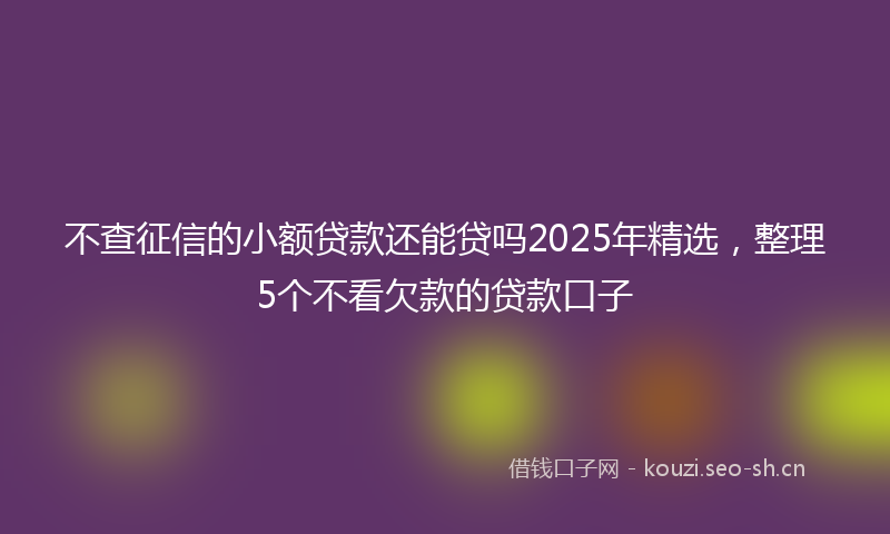 不查征信的小额贷款还能贷吗2025年精选，整理5个不看欠款的贷款口子