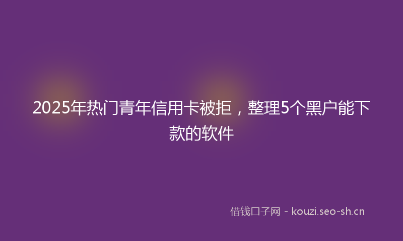 2025年热门青年信用卡被拒，整理5个黑户能下款的软件
