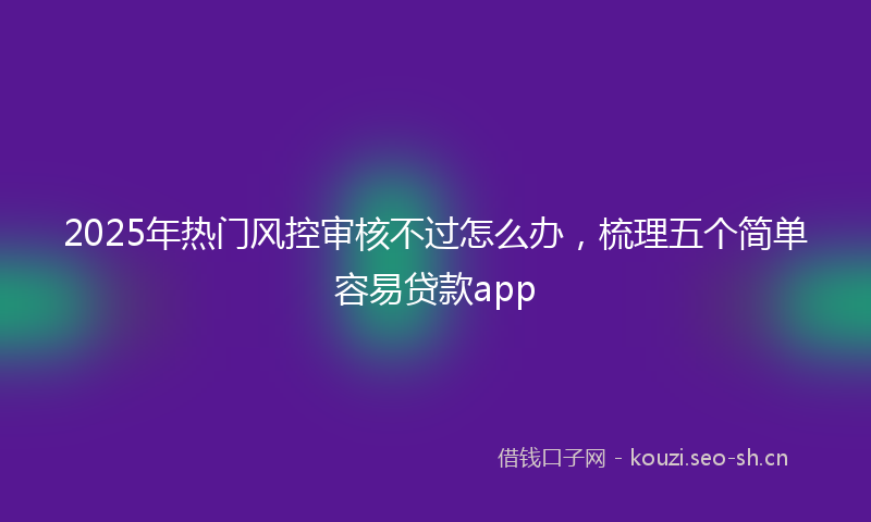 2025年热门风控审核不过怎么办，梳理五个简单容易贷款app